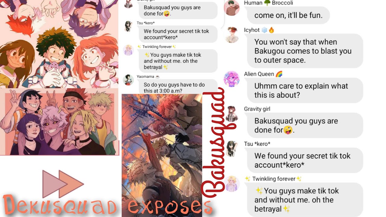 Bnha texts - Dekusquad exposes Bakusquad's Tiktoks