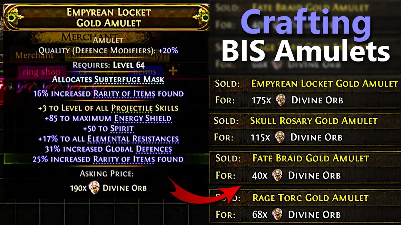 Explaining Crafting Basics while making 100d PROFIT with Amulets