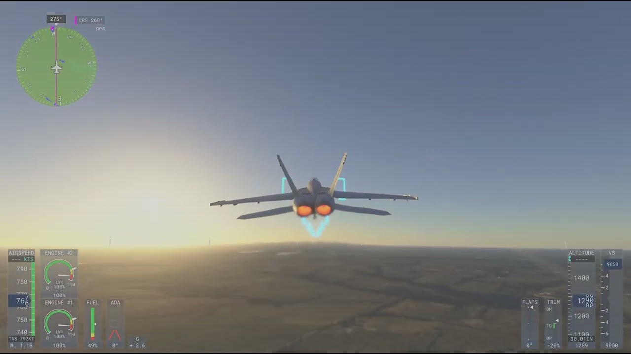 MSFS Shreveport to DFW In F-18 Full Flight
