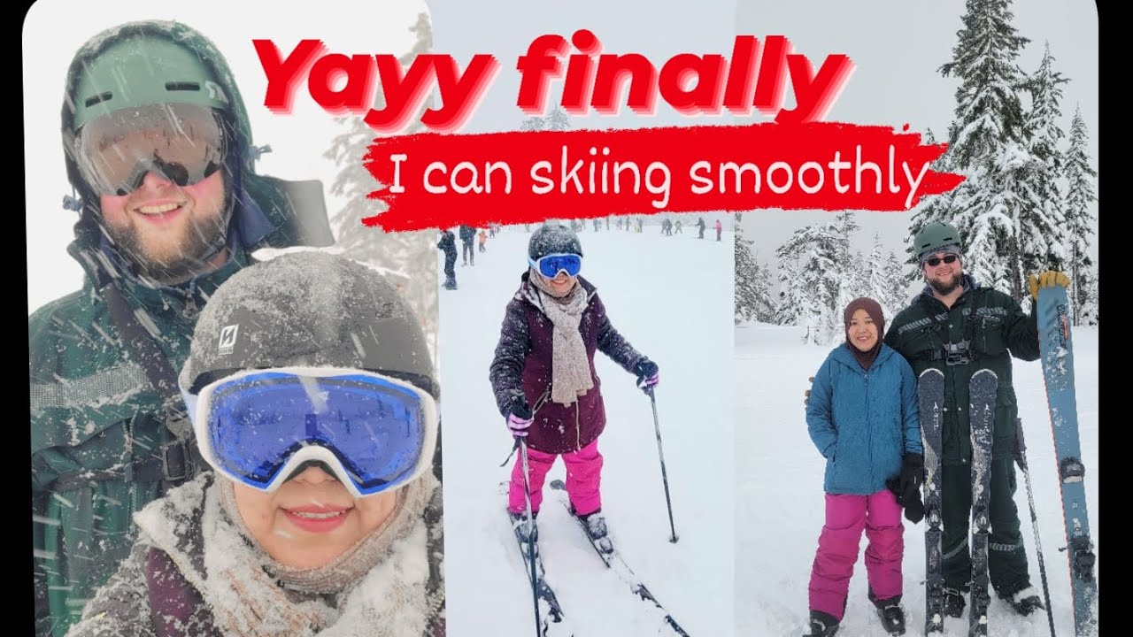 Finally i can skiing smoothly || My Husband is my coach ⛷️