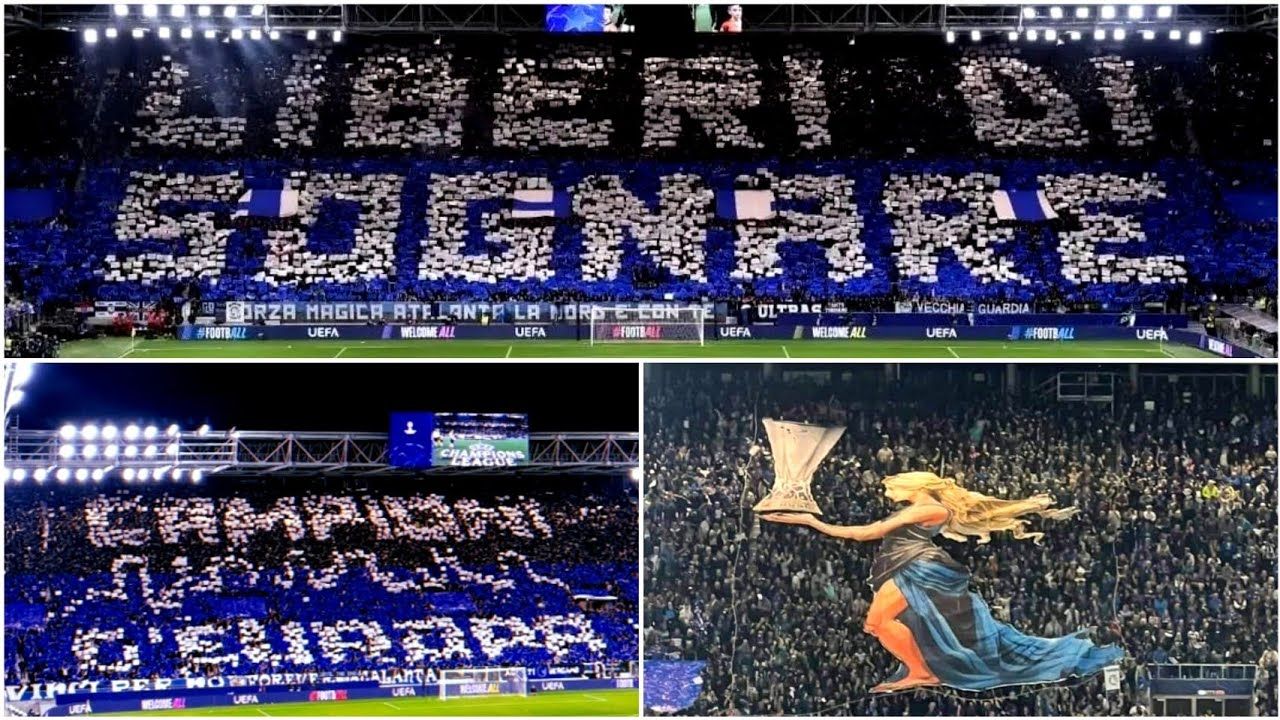 Spettacolare coreografia dei tifosi dell'Atalanta contro l'Arsenal | Atalanta - Arsenal , 19/09/2024
