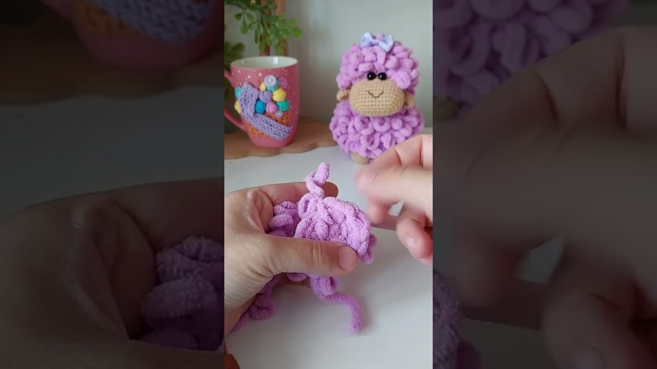 Azile puffy fine ile quzu.(kolay kuzucuk yapilisi) #kuzucuk #alizepuffyfine #quzu #elişi