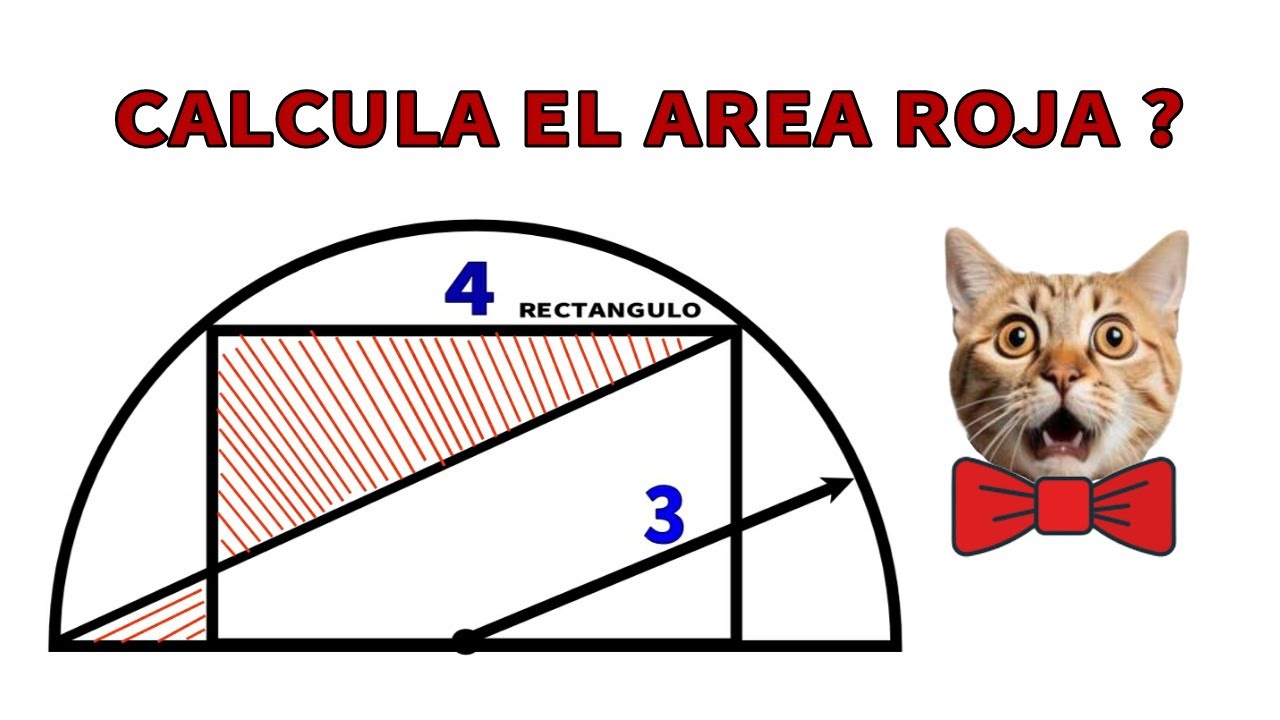 Linda área sombreada. Rectángulo inscrito en un semicírculo