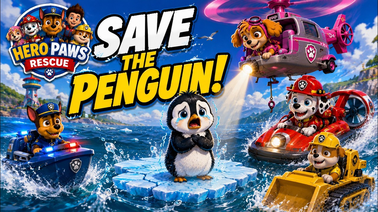 🐧 Can the Team Save the Baby Penguin on the Drifting Ice Floe? | Hero Paws Rescue