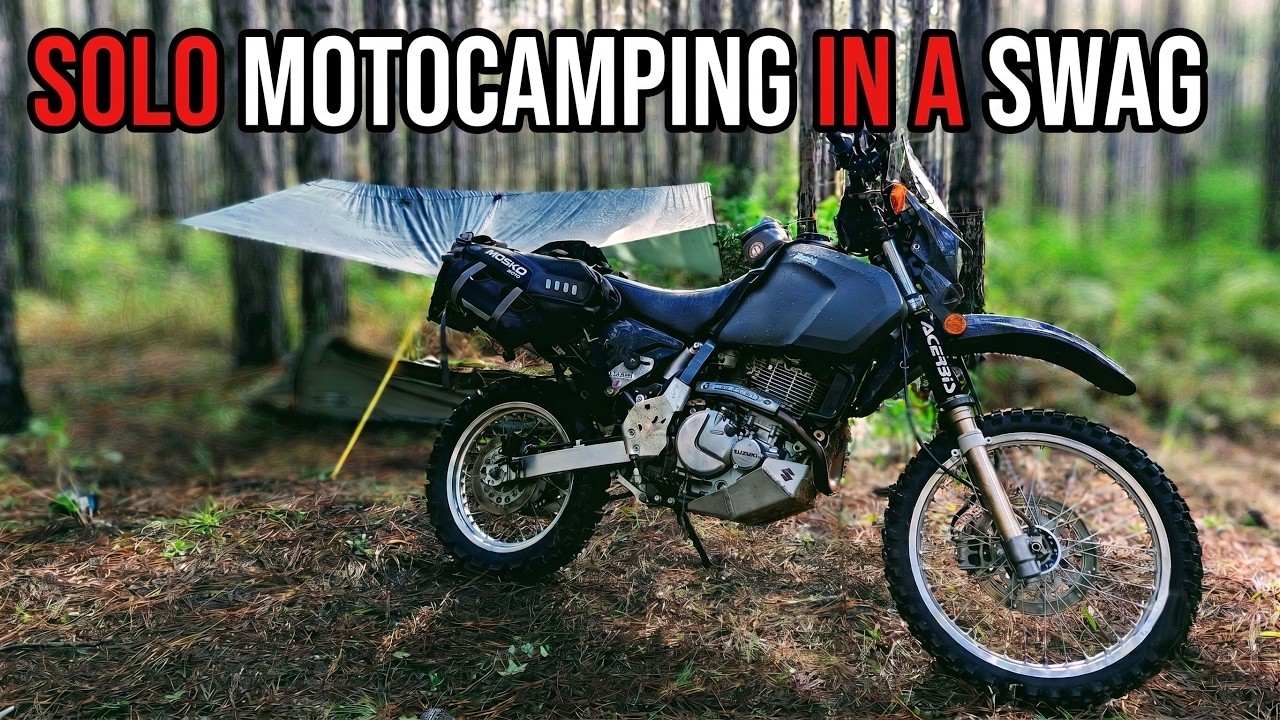 Solo Motorcycle Camping in the Rain in a Swag | DR650