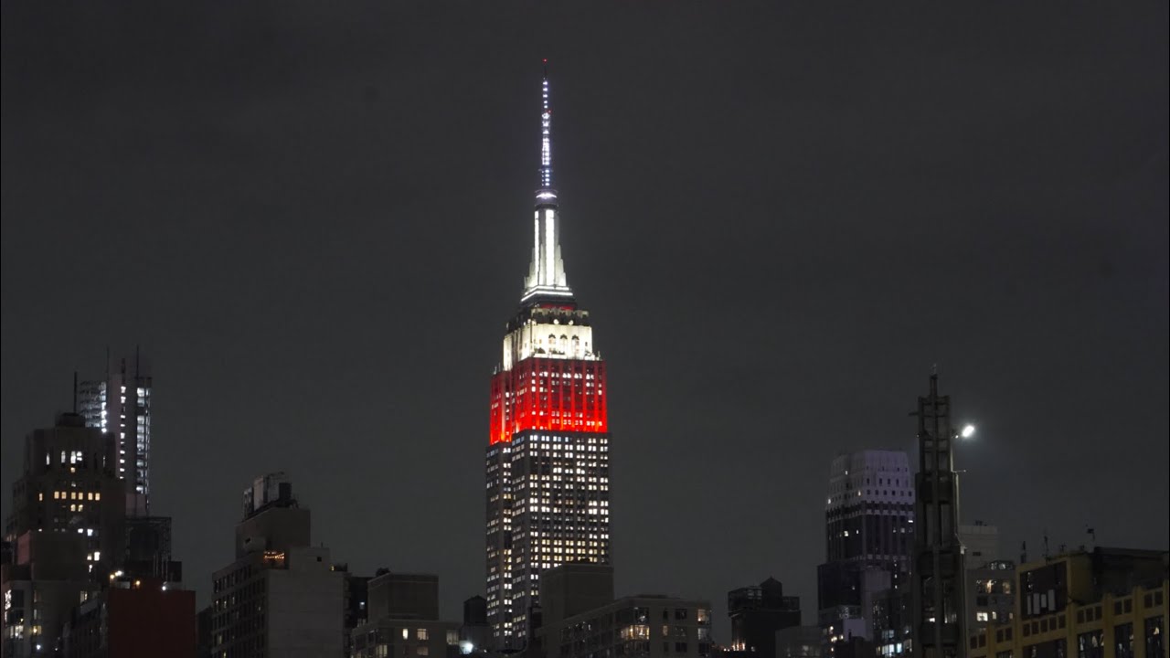 Empire State Building lit white and red for Poland&rsquo;s Independence Day