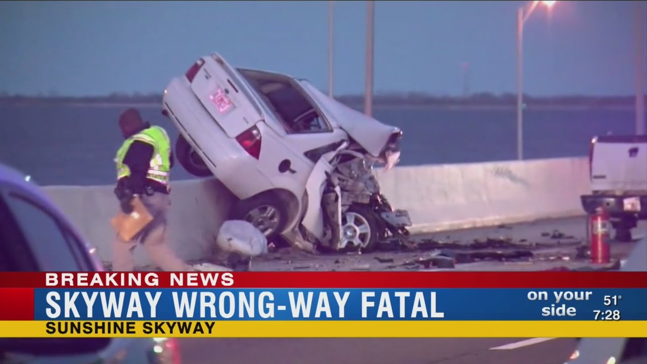 Wrong way driver dies in crash on Skyway Bridge