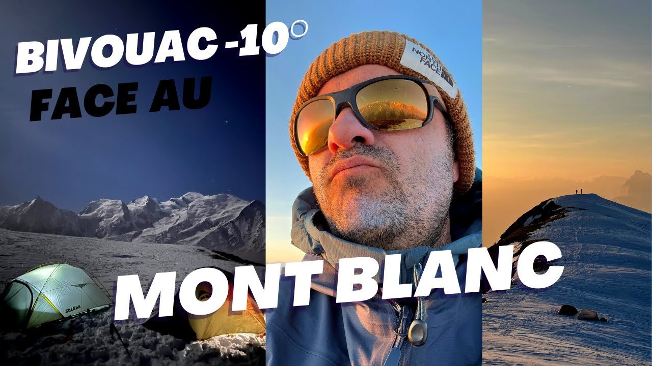 Bivouac hivernal (-10°) face au Mont Blanc