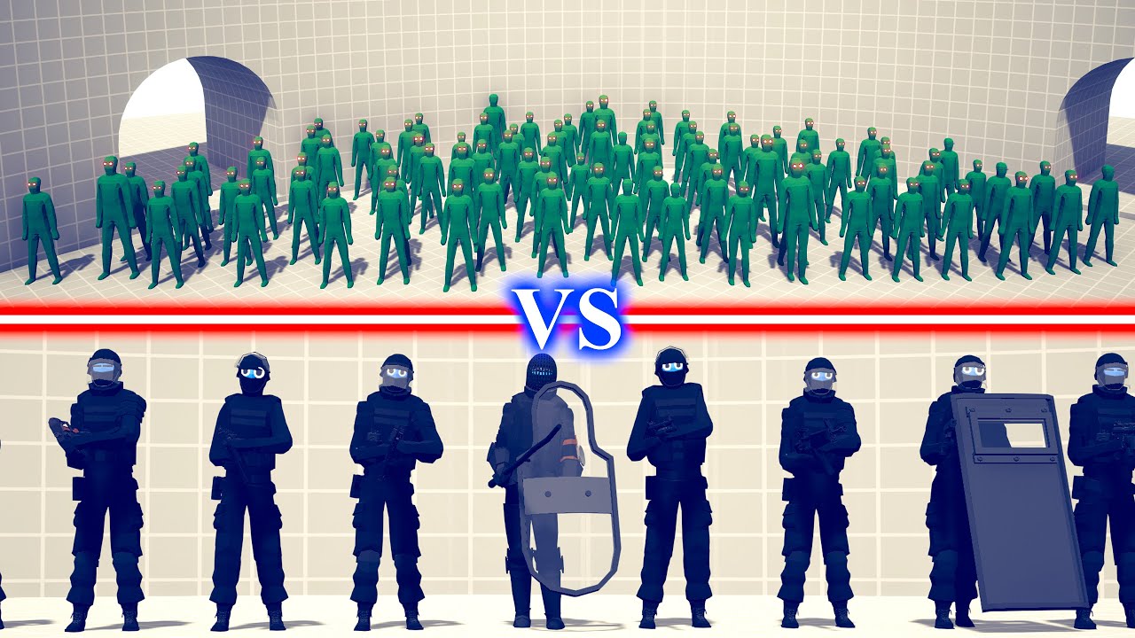 ZOMBIE TEAM vs SWAT TEAM - Totally Accurate Battle Simulator TABS