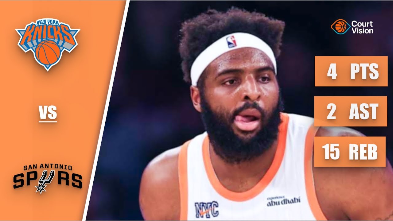 Mitchell Robinson - 4 Points, 15 Rebounds, 2 Assists vs Spurs - 2025 Season