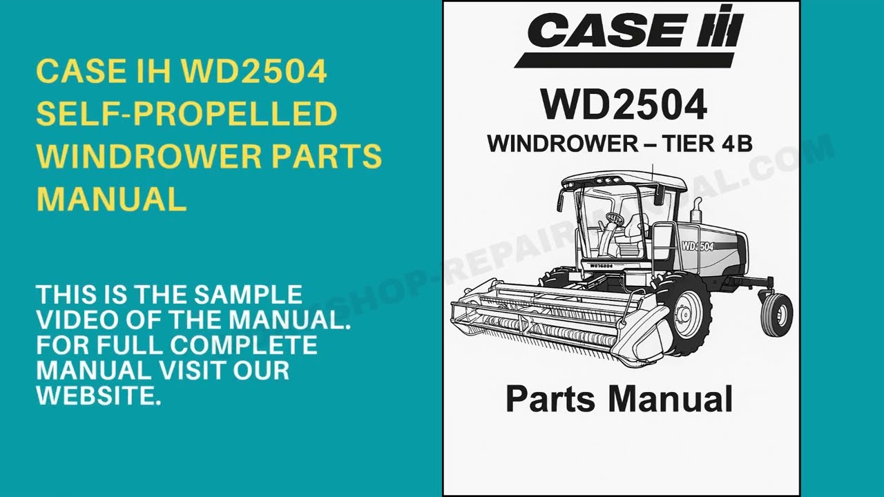 Case IH WD2504 Windrower Parts Manual PDF &ndash; Self-Propelled Model OEM Guide