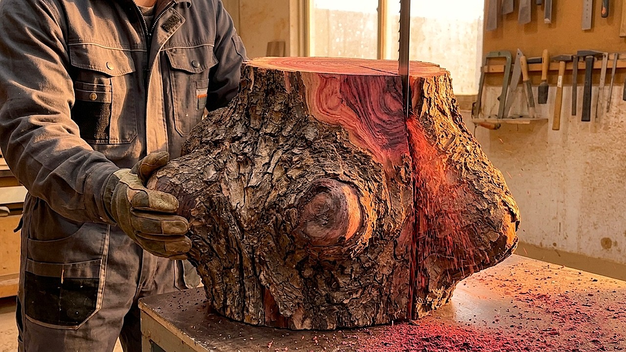 Watch How Artisan Create Something Amazing From An Ugly Block Of Wood? Masterful Woodworking Skills!