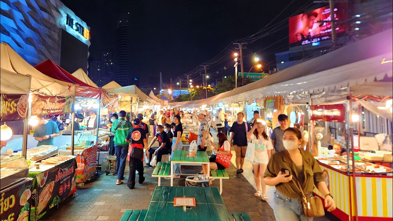 4K 🇹🇭 Bangkok Night Walk | The Street Ratchada Night Market | Thailand 2023