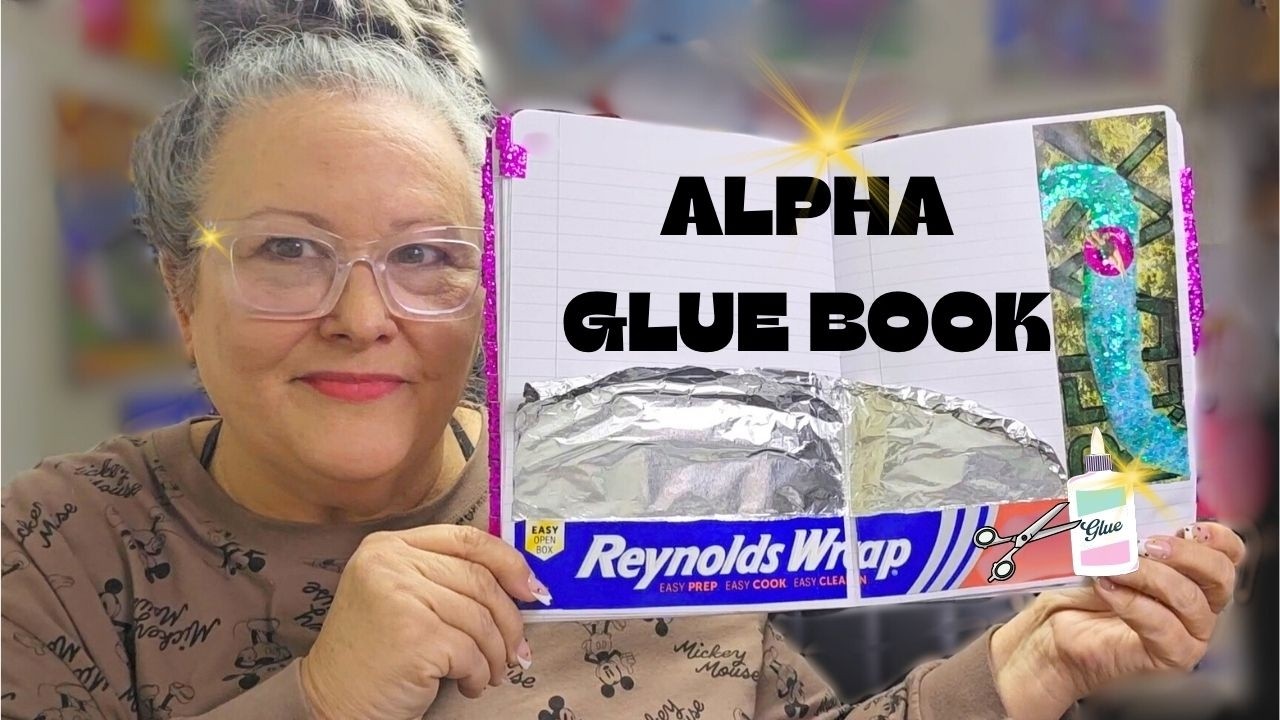 UNIQUE & SHINY Glue Book Ephemera! ✂️📗🔠 ALPHA Glue Book