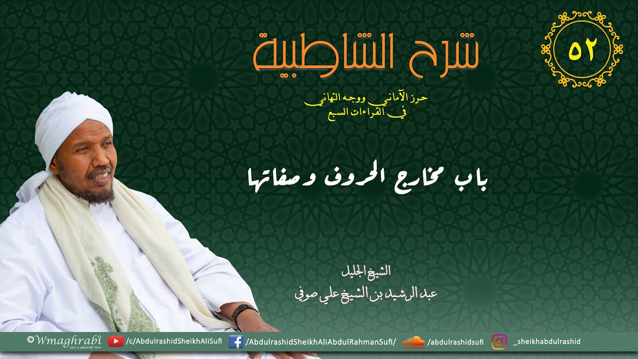 شرح متن الشاطبية من كتاب إبراز المعاني من حرز الأماني - باب مخارج الحروف وصفاتها