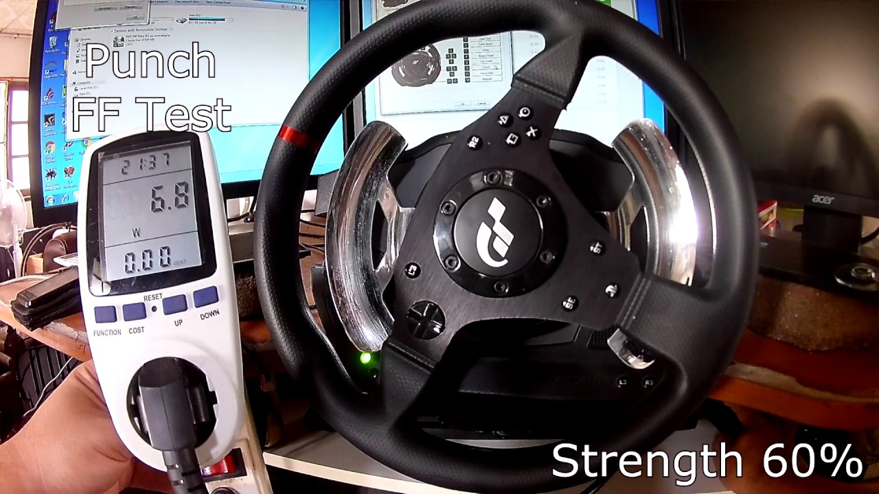 Thrustmaster T500rs wheel force feedback power wattage test
