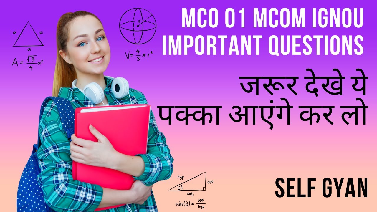 MCO 01 guess paper IGNOU M.COM  Important questions by Self Gyan download now