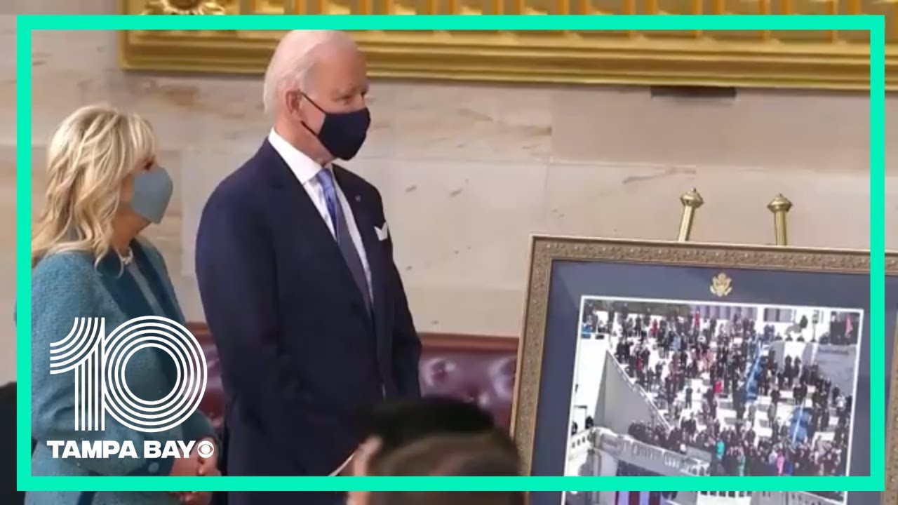 House Minority Leader Kevin McCarthy gifts President Biden, Vice President Harris official photos