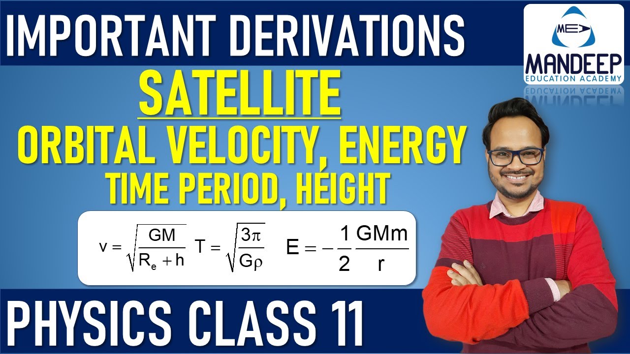 Satellite Class 11 Physics: Orbital Velocity, Time Period, Height, Total Energy, Binding  Energy,