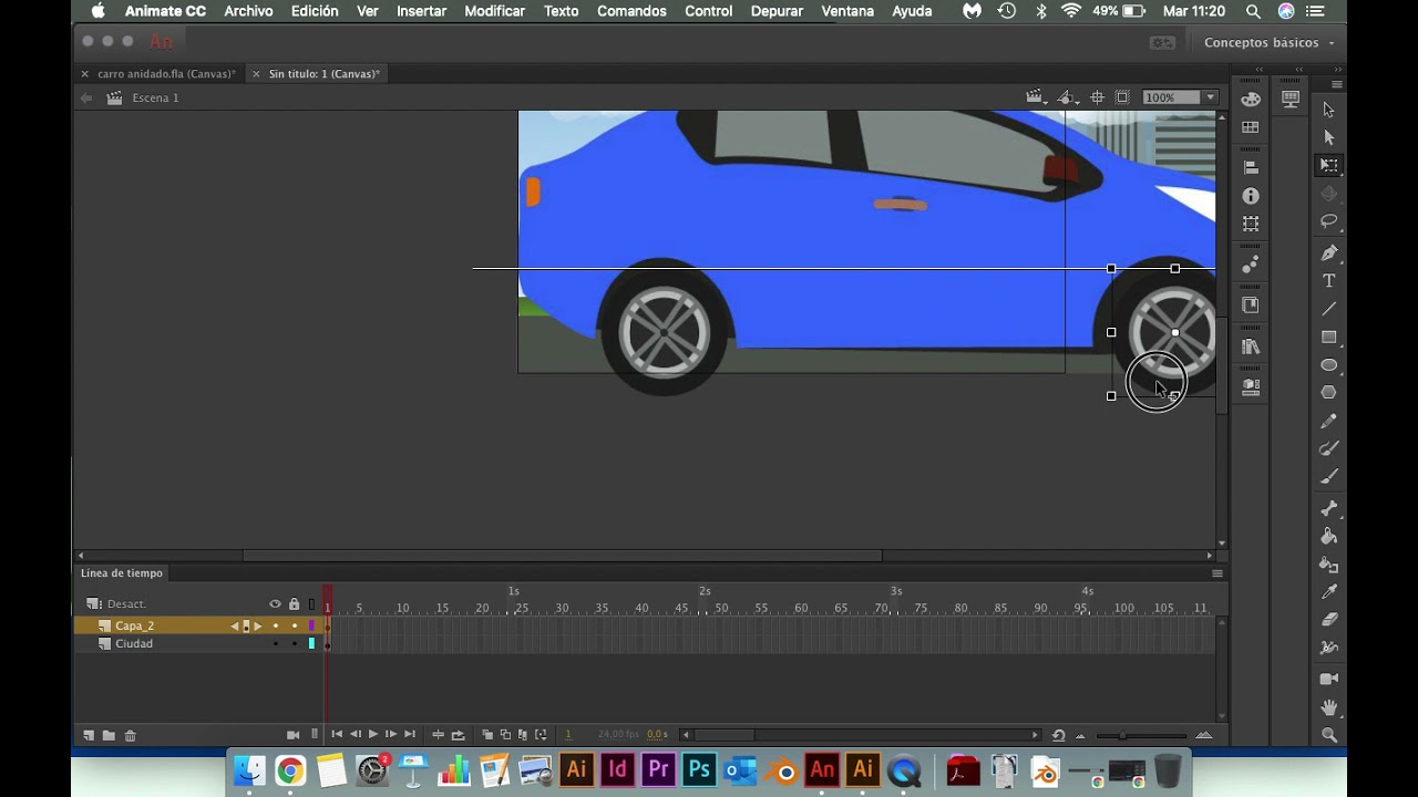 Cómo hacer una animación anidada en Adobe Animate