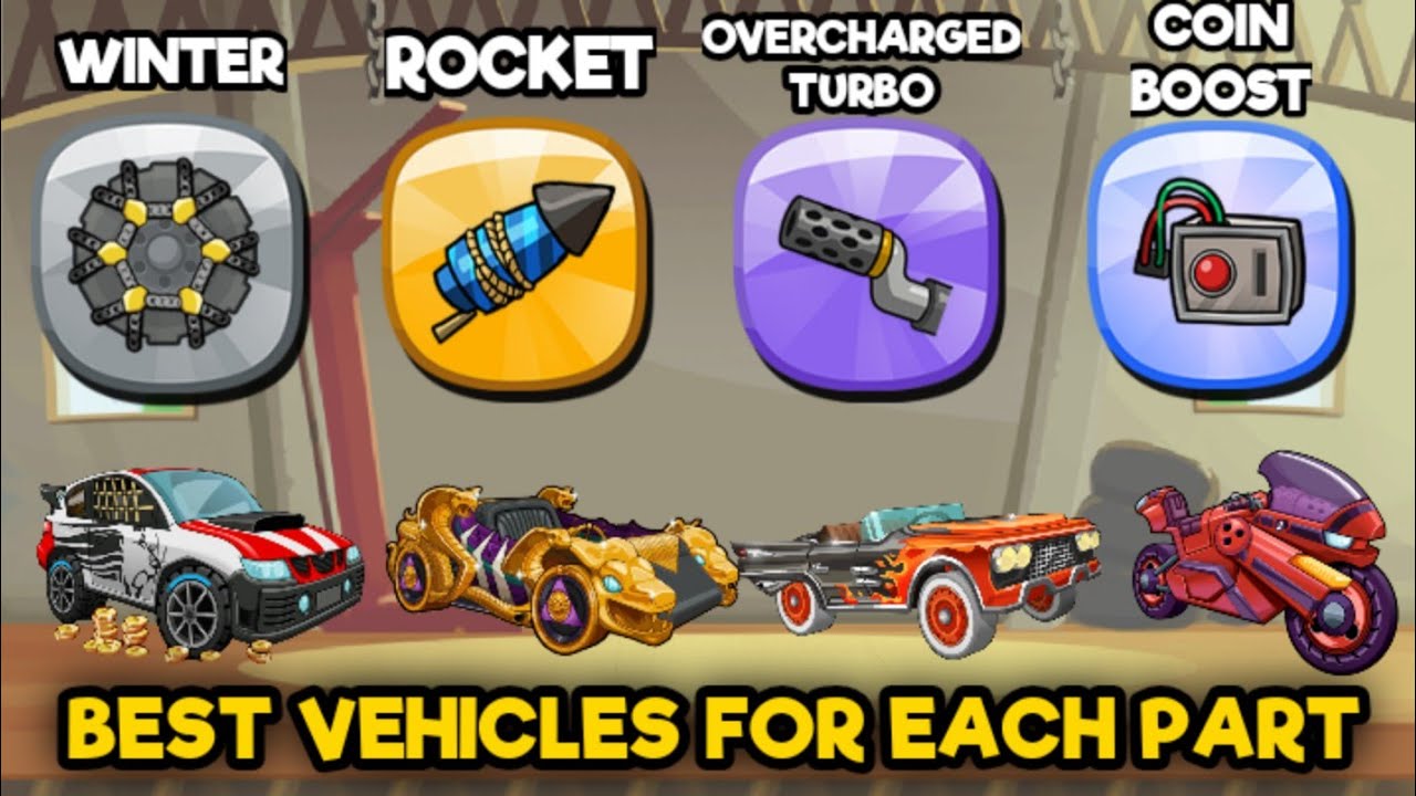 BEST VEHICLES FOR EACH PART 💪🔥 - Hill Climb Racing 2