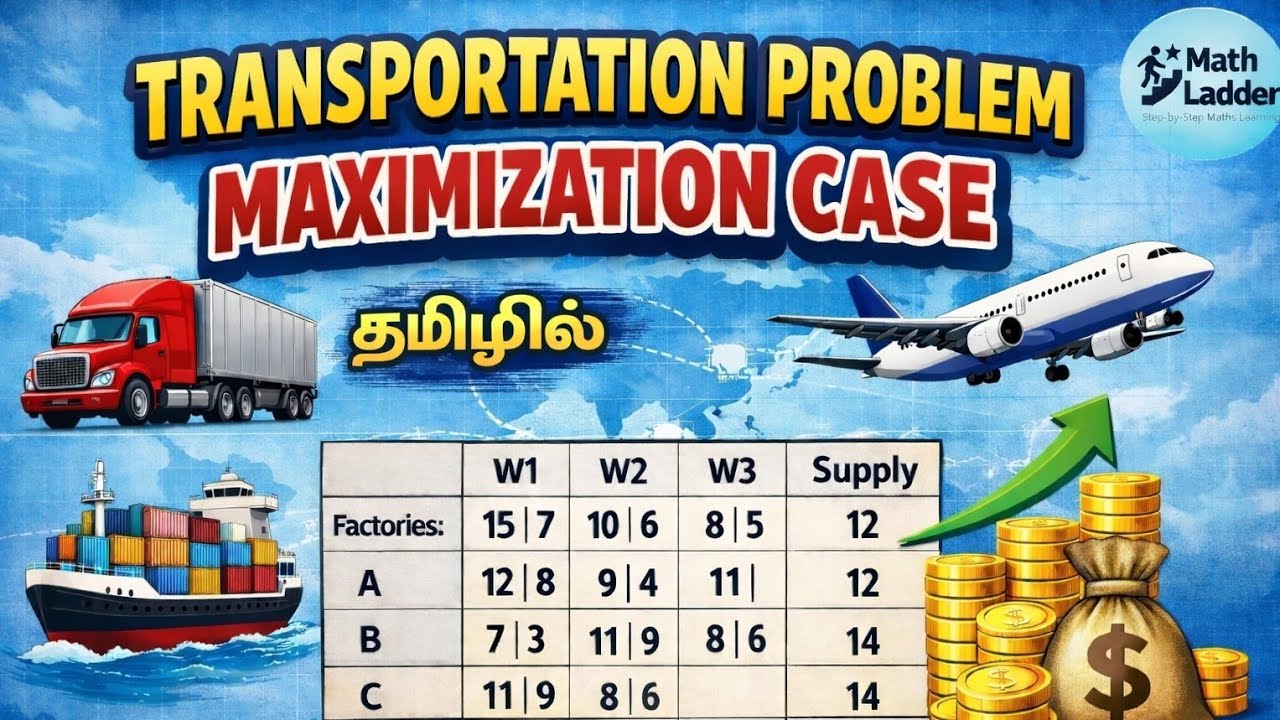 Maximization Problem in Transportation Problem | Tamil Tutorial