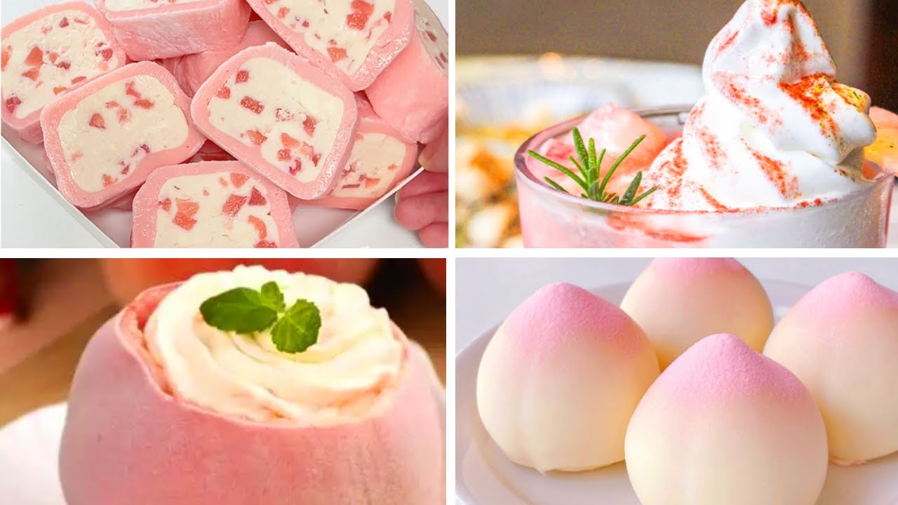 Satisfying Relaxing Video|🍧🧁🍑🍮Peach Ice Cream Recipe|Asmr|Tiktok