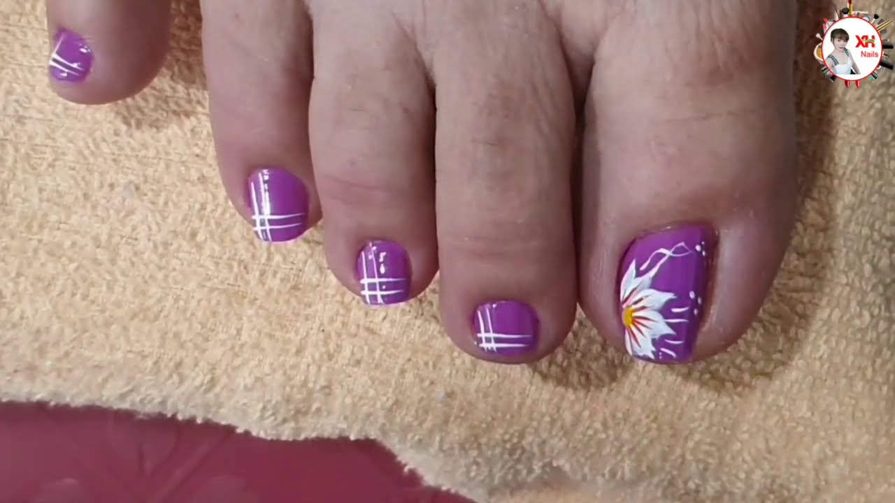 Vẽ móng chân đơn giản nhưng đẹp lung linh | XUAN HUONG NAIL