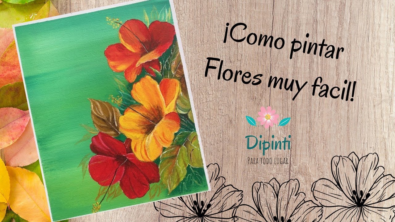 Cómo pintar flores FACIL || pintura ACRILICA