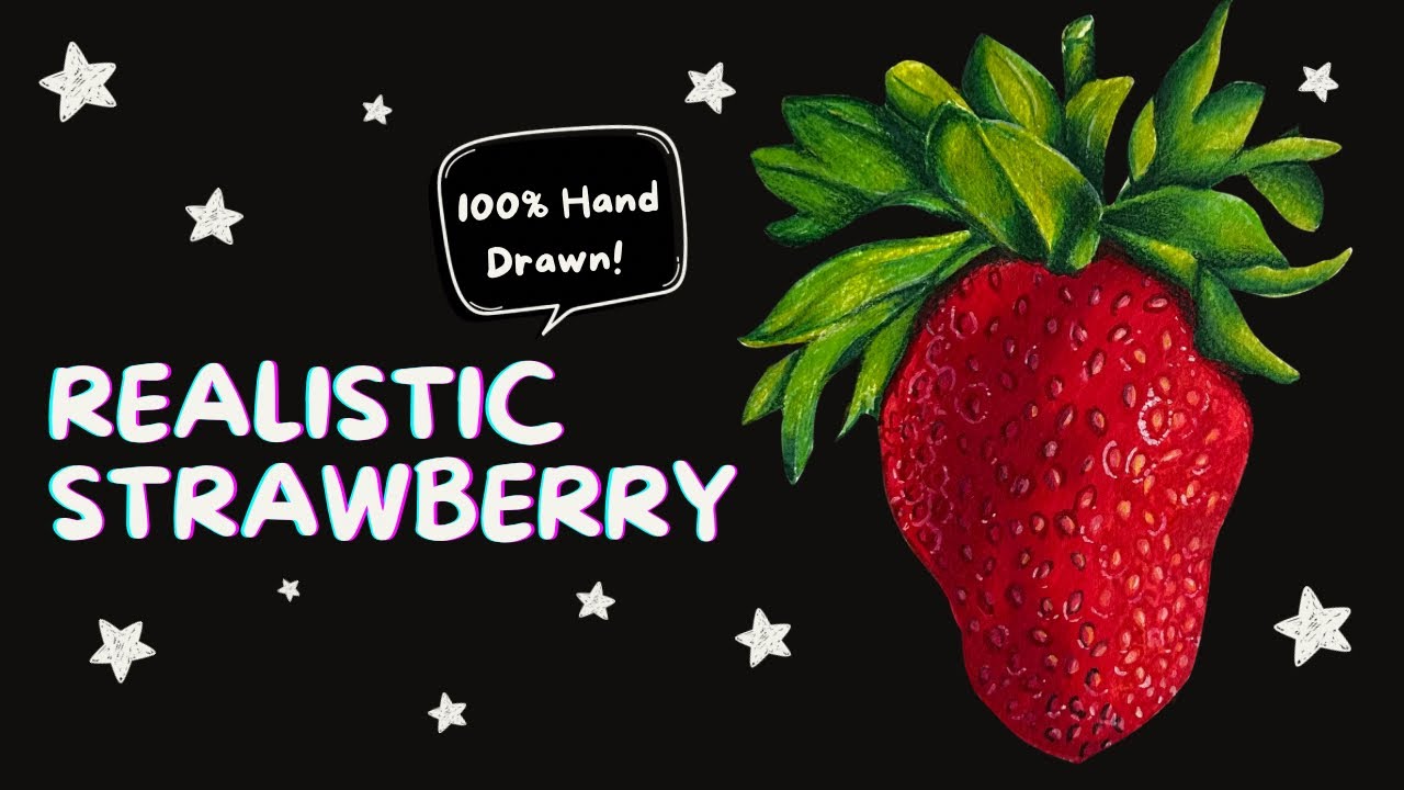 Realistic Strawberry Tutorial with Alcohol Markers l Step-by-Step Food Art 