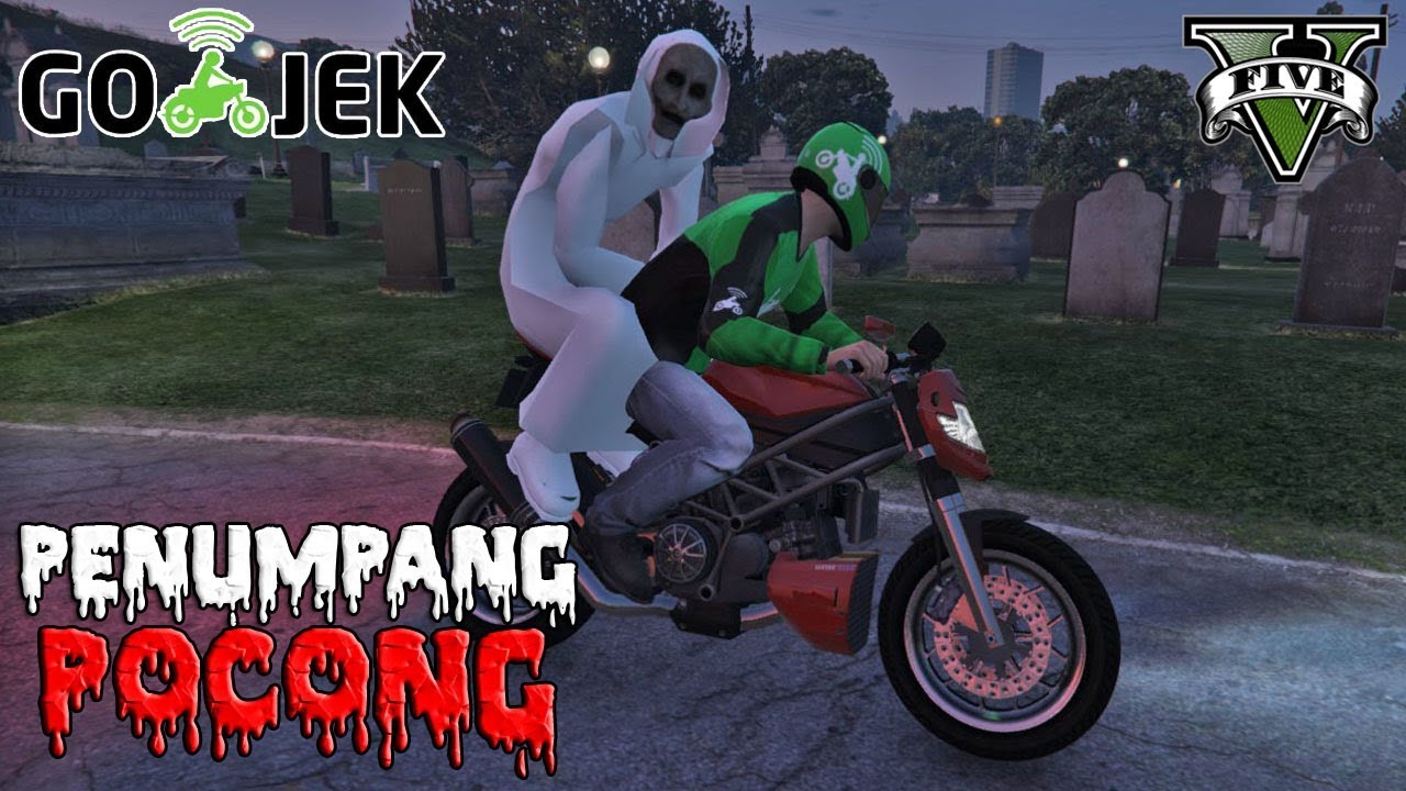 GOJEK DAPAT PENUMPANG HANTU - GTA 5 YOUTUBER KOCAK PARODY