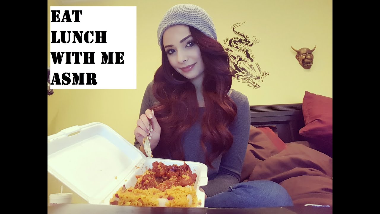 ASMR Eating Sesame Chicken, Pork Fried Rice, and Egg Roll (Soft Spoken Mukbang)