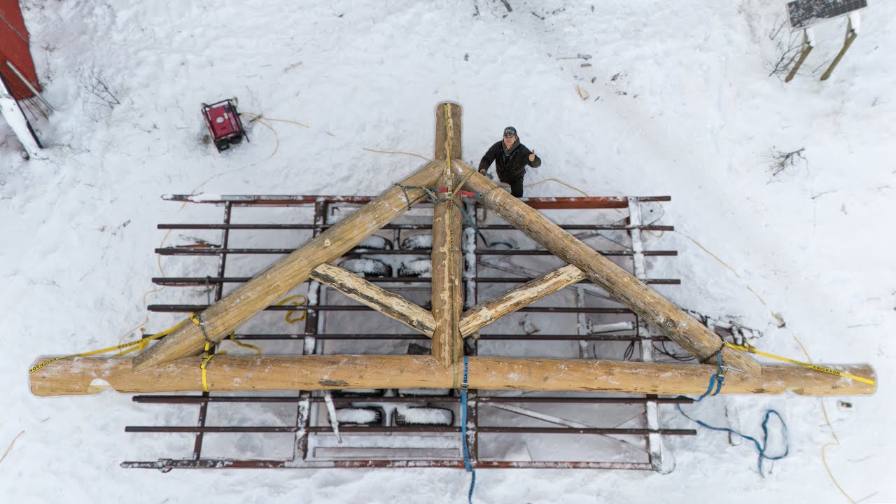 Building A Beautiful Log Truss - Building My Log Home Pt. 19