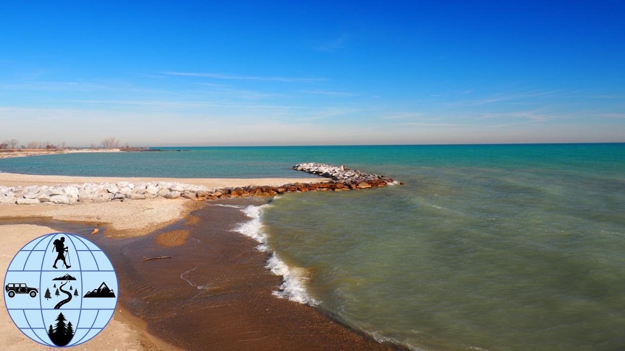 Camping on the shore of Lake Michigan, Illinois Beach State Park.