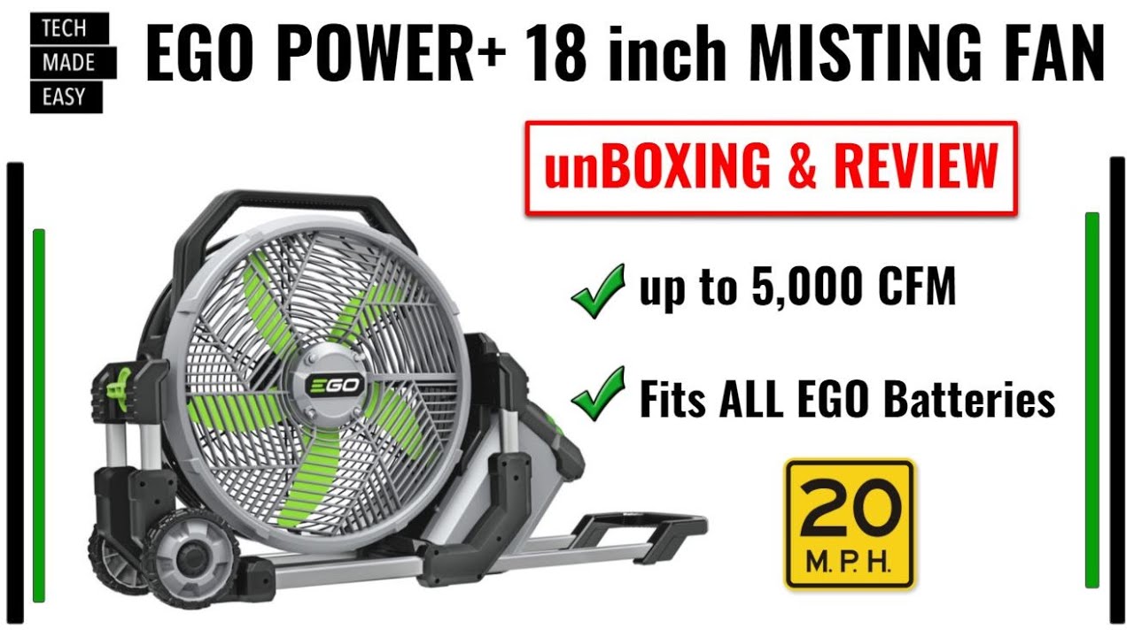 EGO 18 Inch Misting Fan unBoxing & Review FN1800 ego fan