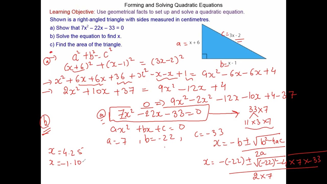 Forming and Solving Quad Eqs