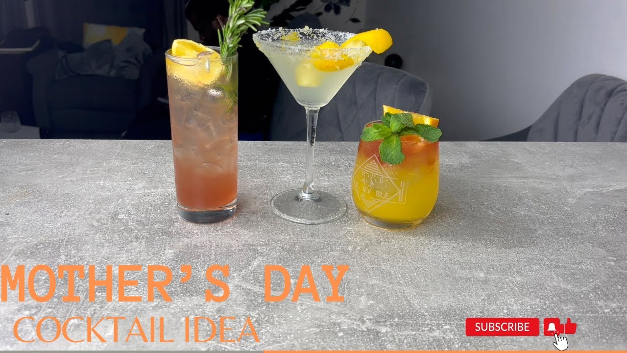 Cocktail Recipe Idea for Mothers day| Easy Cocktail Recipe| Gin sling| Lemon Drop| Georgia Peach