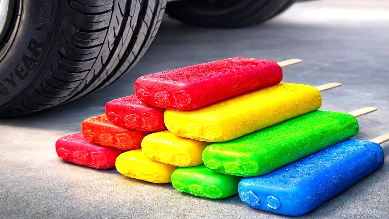 Experiment Car vs Colorful Ice Cream 🍦🚗 | Crushing Crunchy & Soft Things by Car! EvE