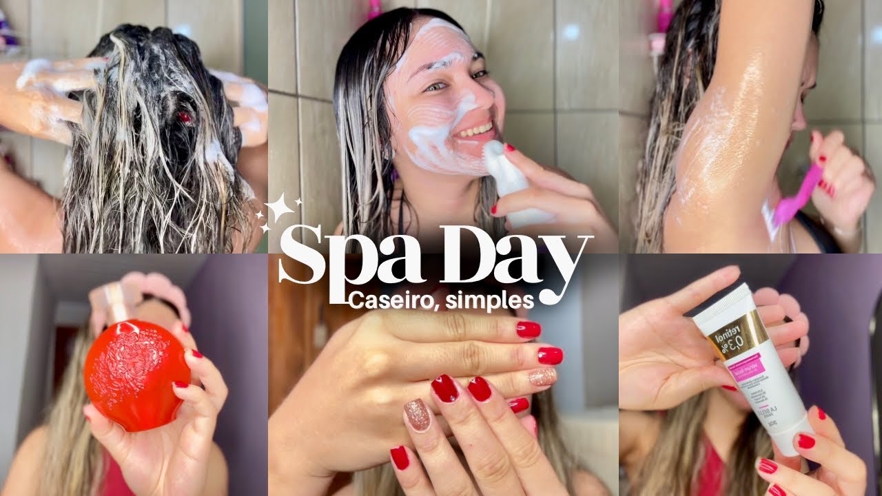 SPA DAY simples em casa ✨ BANHO PREMIUM | cabelo, unhas, sobrancelha, depila&ccedil;&atilde;o, skin care