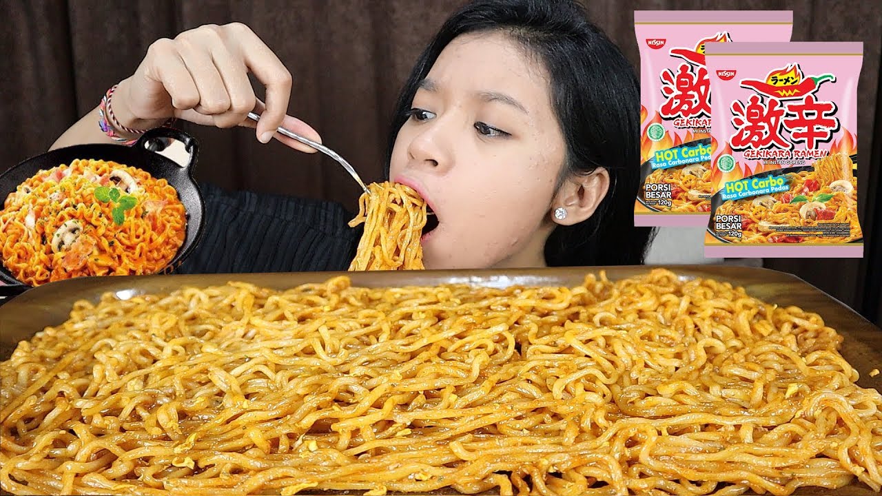 MUKBANG GEKIKARA RAMEN HOT CARBONARA