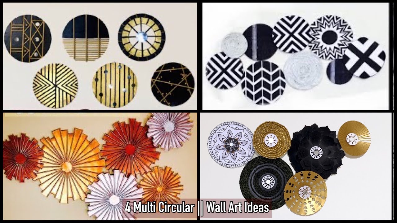 4 Multi Clustered Circular Wall Art Ideas|GADAC DIY|Home Decorating Ideas Handmade|Craft Ideas diy