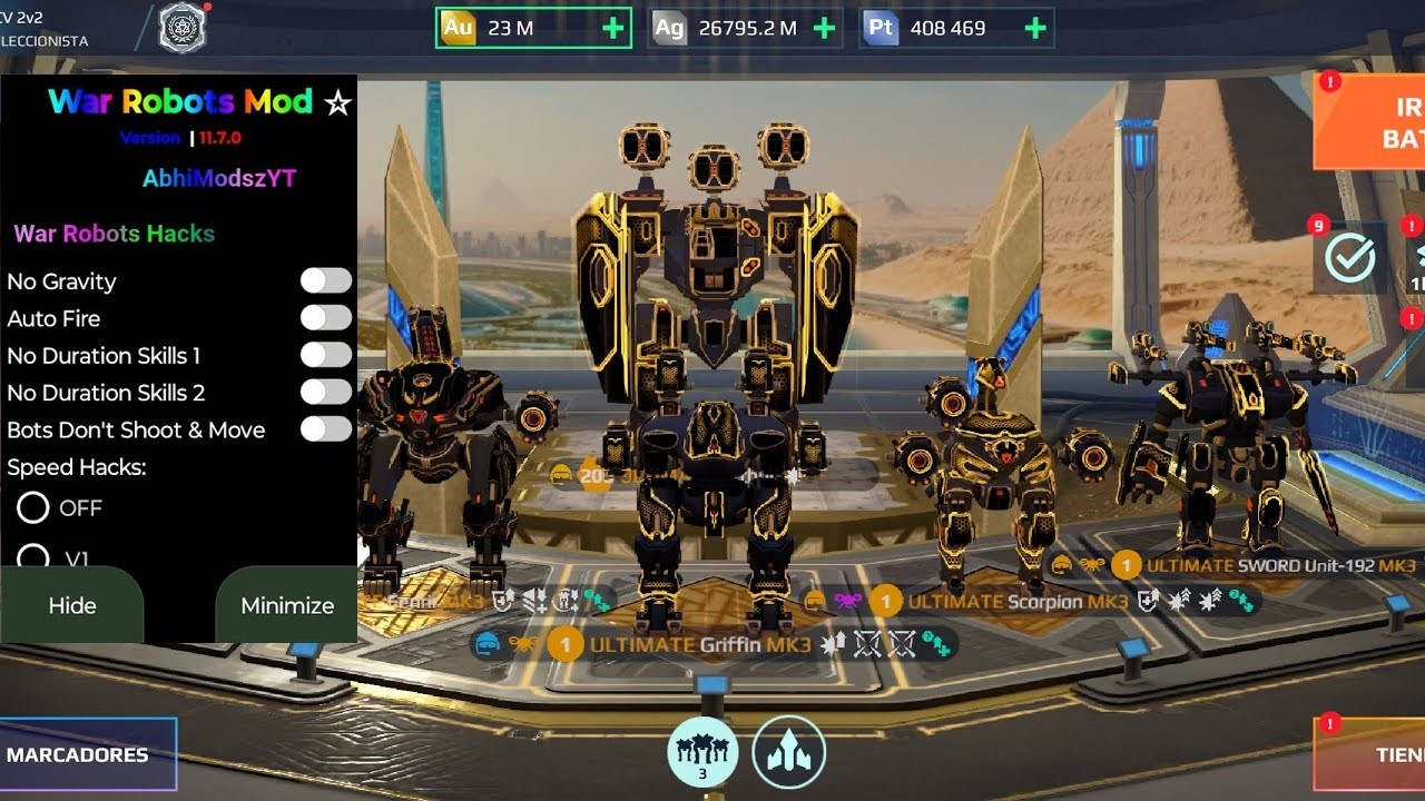 WAR ROBOTS MOD MENU AUTO SKILLS • SPEED HACK •  AUTO FIRE • NO COOLDOWN SKILLS 🔥