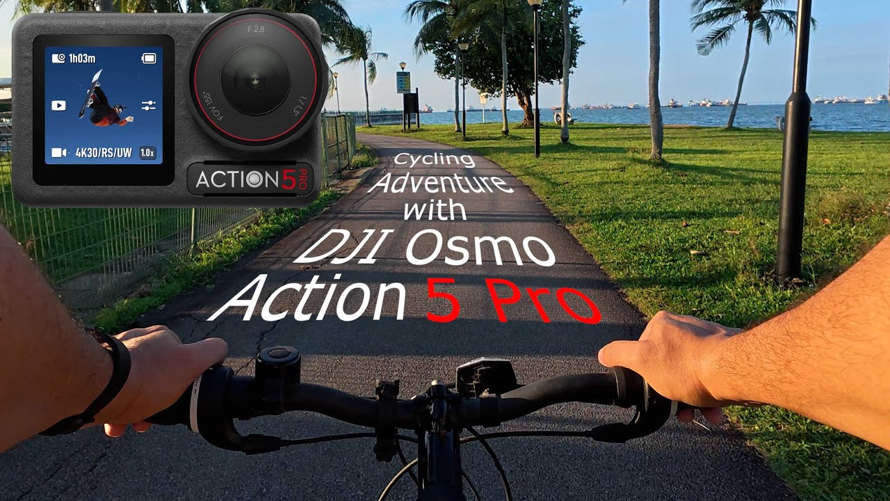 Cycling in Singapore with DJI Osmo Action 5 Pro. Changi Jurassic Mile, East-cost Park, Bedok Jetty