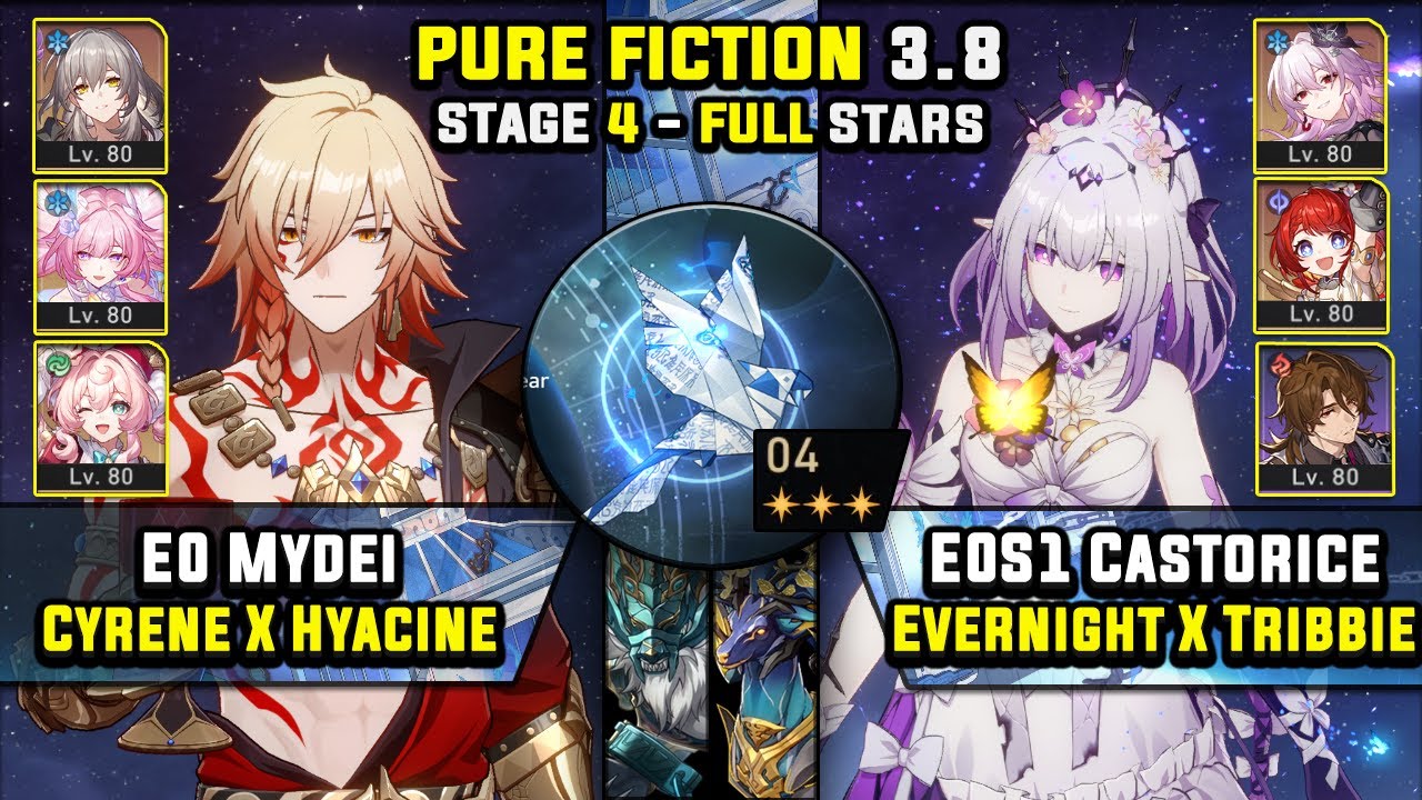 E0 Mydei Carry W/ Cyrene & E0 Castorice Carry (3 Stars) Pure Fiction 4 Honkai Star Rail 3.8