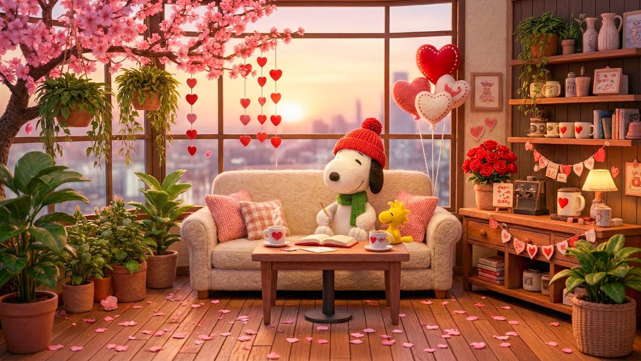 💌 Writing Love Letters with Snoopy 🌹 Romantic Jazz Lofi to Relax & Feel Loved