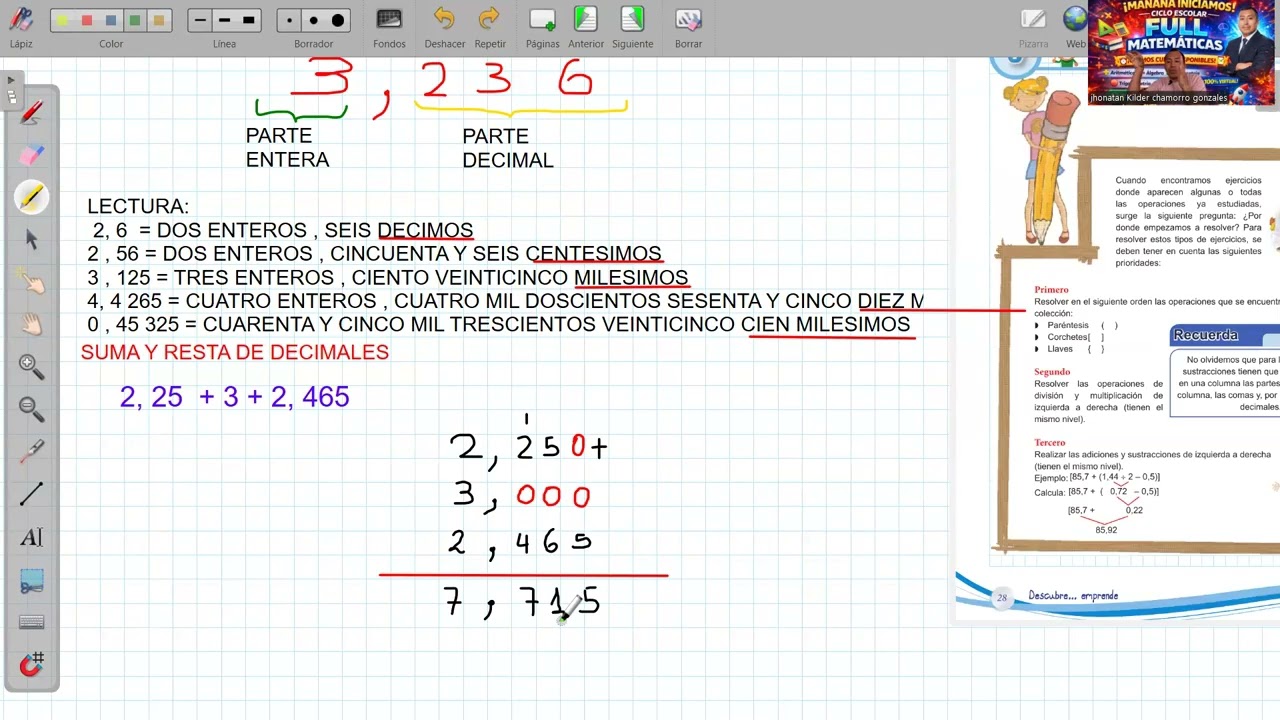 7. Operaciones con Decimales - ARITMETICA - Ciclo Verano 2026