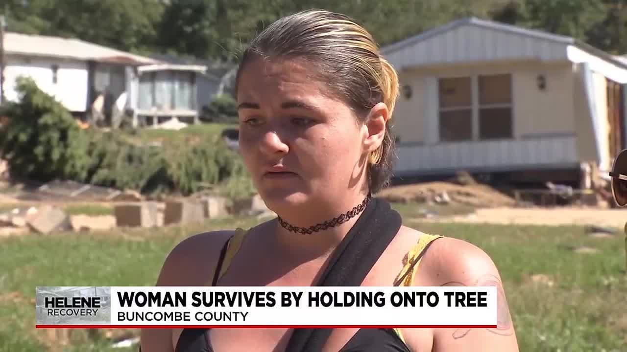Woman Survives by Holding onto Tree