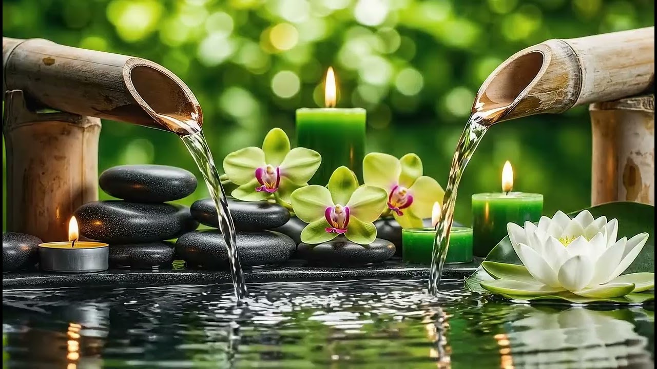 Tranquil Bamboo Fountain💧 Pure Water Sounds for Relaxation🌿Bamboo Fountain for Stress Relief & Sleep