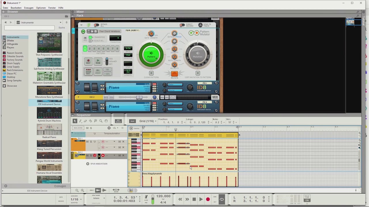 Propellerhead Reason Pattern Mutator &ndash; MIDI Import &ndash; MIDI Export