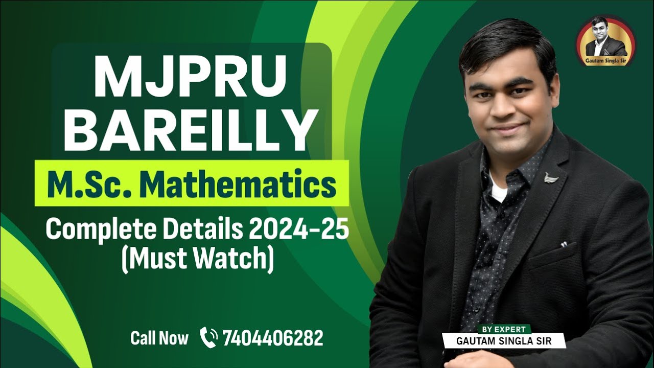 MJPRU Bareilly M.Sc. Mathematics Complete Details January 2024 | MJPRU Bareilly Fresh Admission |